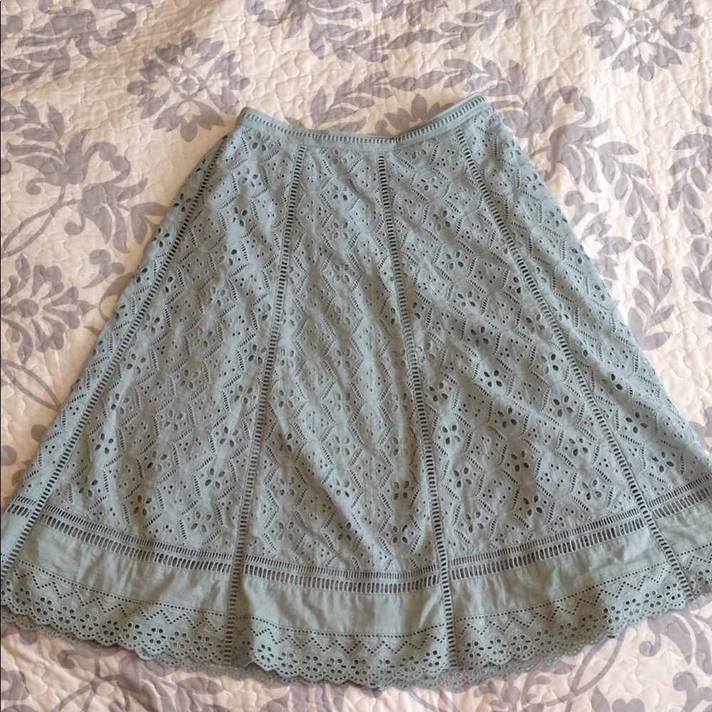 Anthropologie Eyelet Lace Skirt